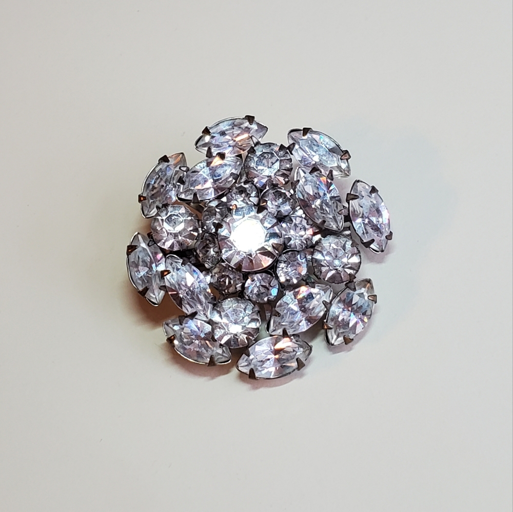 Judy Lee Crystal Rhinestone Starburst Brooch